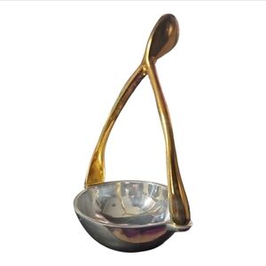 NIMA OBEROI | Wishbone Nut / Snack Bowl in Goldtone and Silvertone Metal